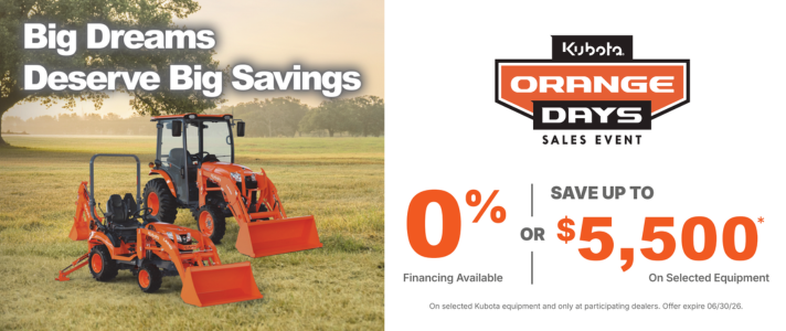 Kubota Orange Days Sales Event 2026